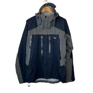 RAB Latok Event Waterproof Gore-tex Mountain Jacket in Gray and Blue Men's Large